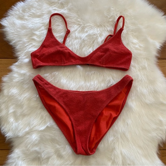 triangl swimwear Other - Triangl Swimwear Textured Red Two-Piece Bikini